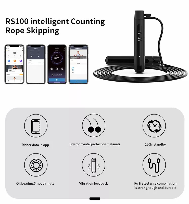 3M vitesse réglable Smart Digital PVC corde à sauter Corde à sauter réglable Calorimètre d'exercice