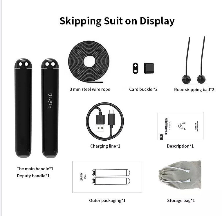 PVC APP personnalisation de la corde de saut en PVC intérieure et extérieure manche en plastique pondérée réglable