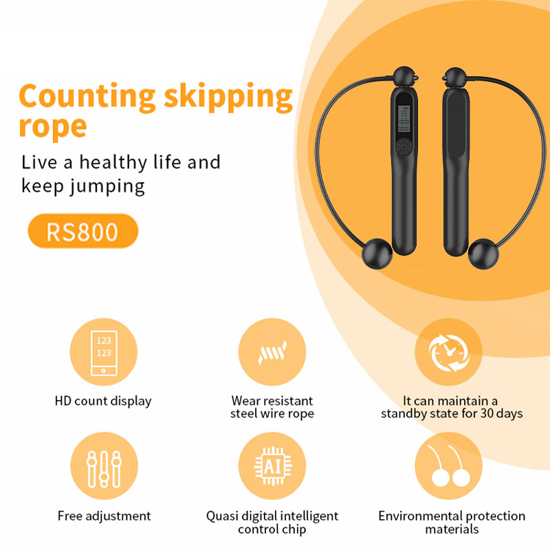 Corde remplaçable pour brûler les graisses Sport professionnel Compteur électronique intelligent Corde de saut sans Bluetooth
