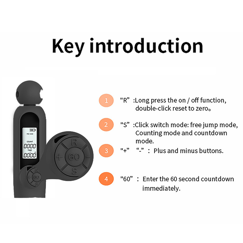 Corde remplaçable pour brûler les graisses Sport professionnel Compteur électronique intelligent Corde de saut sans Bluetooth