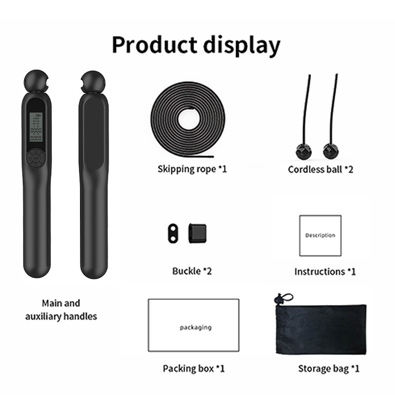 Corde remplaçable pour brûler les graisses Sport professionnel Compteur électronique intelligent Corde de saut sans Bluetooth